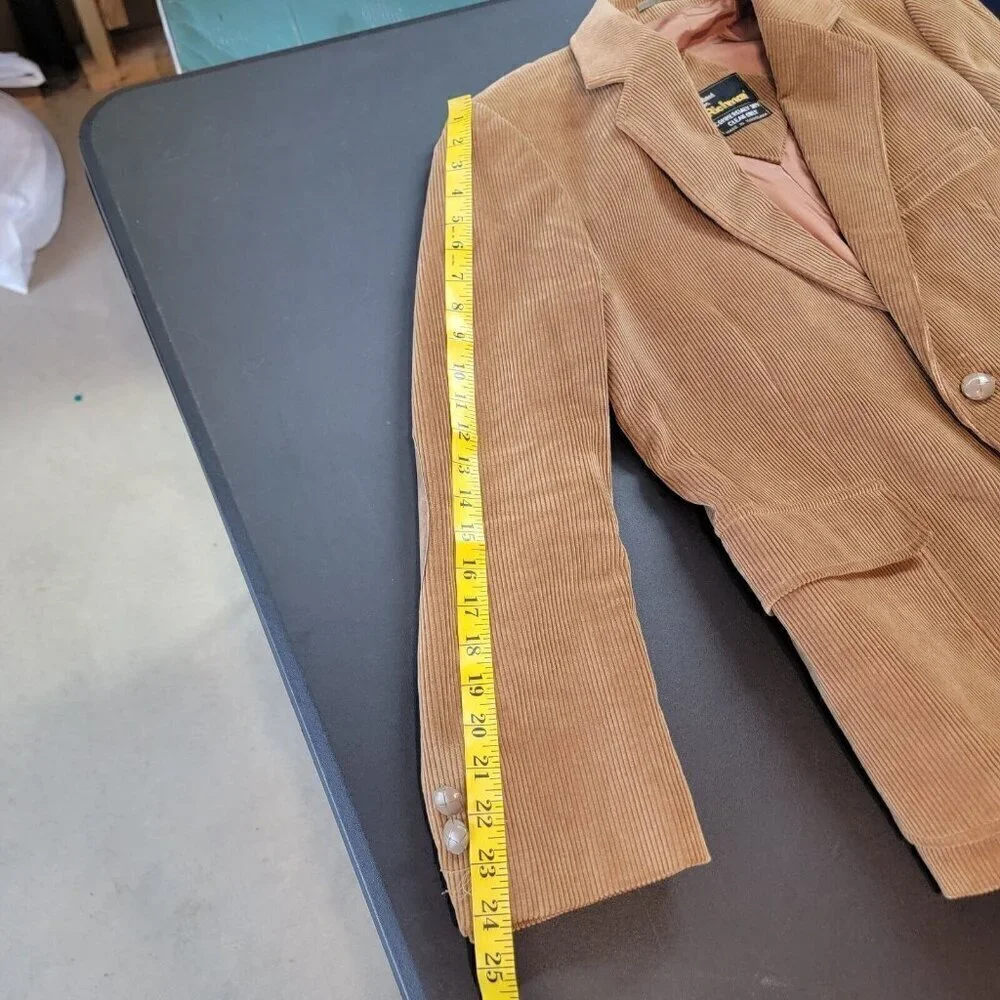 Vintage Richman Sport Coat Mens 40R Camel Tan Corduroy Western Elbow Patch